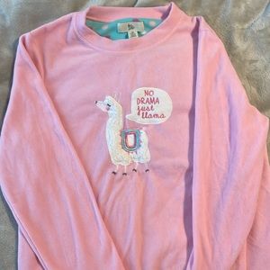 fluffy pink pajama top